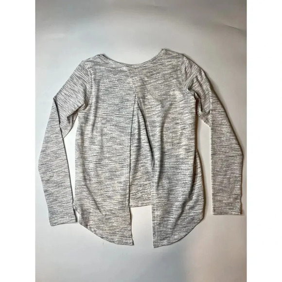 ZYIA Namaste Top Open Tie Back Long Sleeve Heather Gray Size Large - Picture 8 of 9